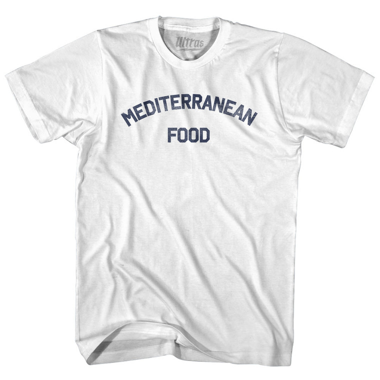 Mediterranean Food Adult Cotton T-shirt - White
