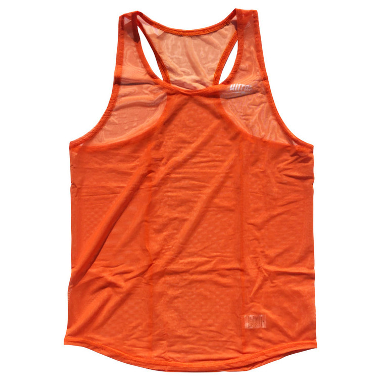 Ultras Sheer Orange Micro-Mesh Running Tank Top Racerback Track And Cross Country Singlet Jersey Made In USA - Orange