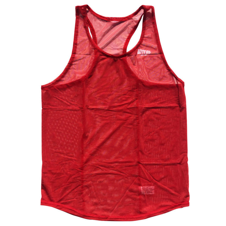 Ultras Sheer Red Micro-Mesh Running Tank Top Racerback Track And Cross Country Singlet Jersey Made In USA - Red