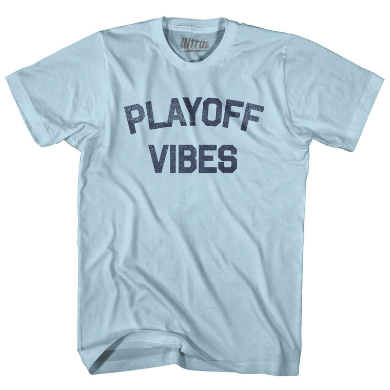 Playoff Vibes Adult Cotton T-shirt - Light Blue