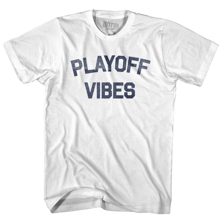 Playoff Vibes Adult Cotton T-shirt - White
