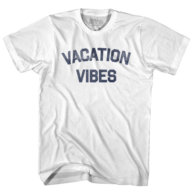 Vacation Vibes Womens Cotton Junior Cut T-Shirt - White