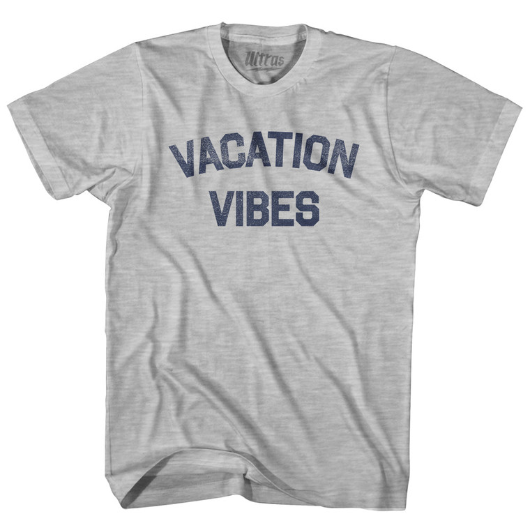 Vacation Vibes Adult Cotton T-shirt - Grey Heather
