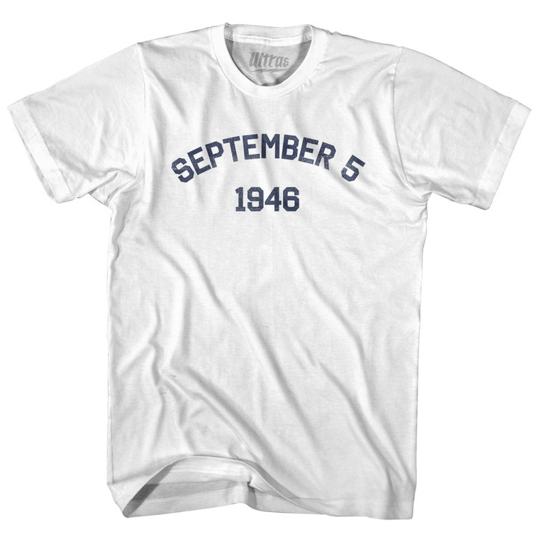 September 5 1946 Womens Cotton Junior Cut T-Shirt - White