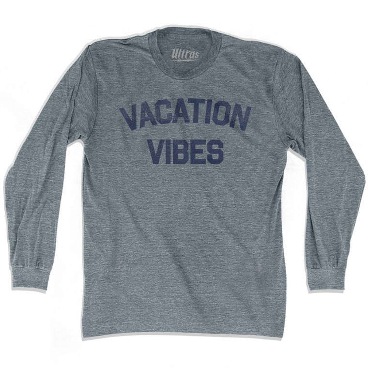 Vacation Vibes Adult Tri-Blend Long Sleeve T-shirt - Athletic Grey