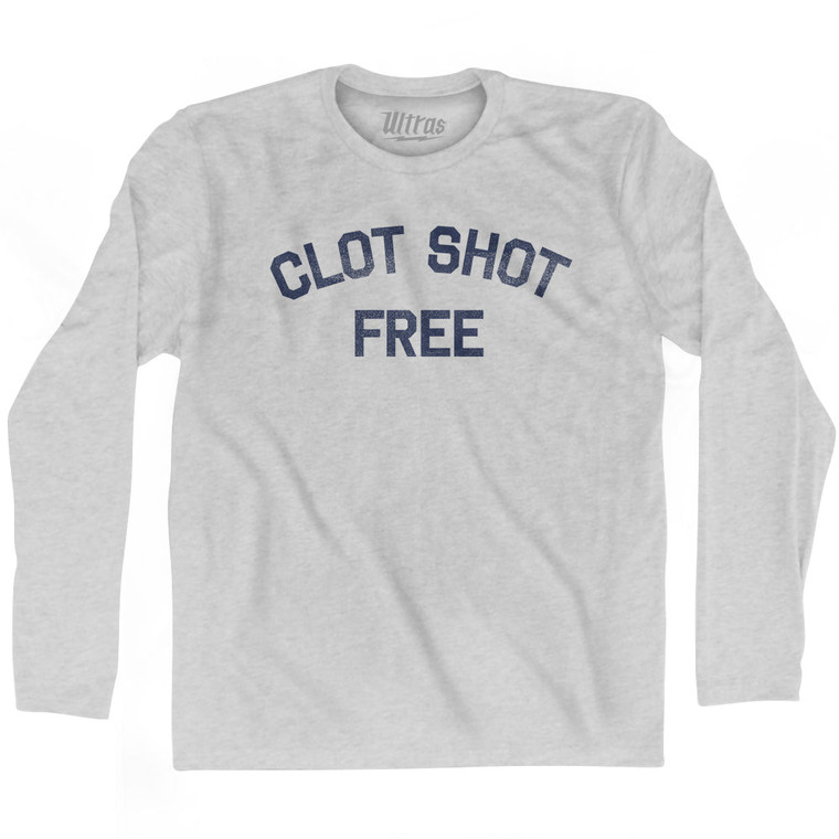 Clot Shot Free Adult Cotton Long Sleeve T-shirt - Grey Heather
