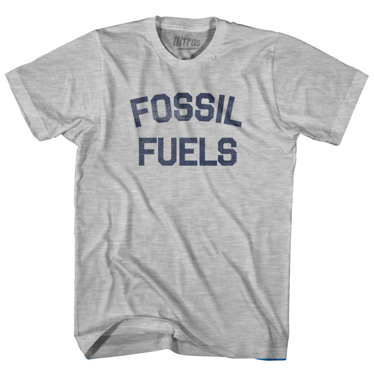 Fossil Fuels Adult Cotton T-shirt - Grey Heather