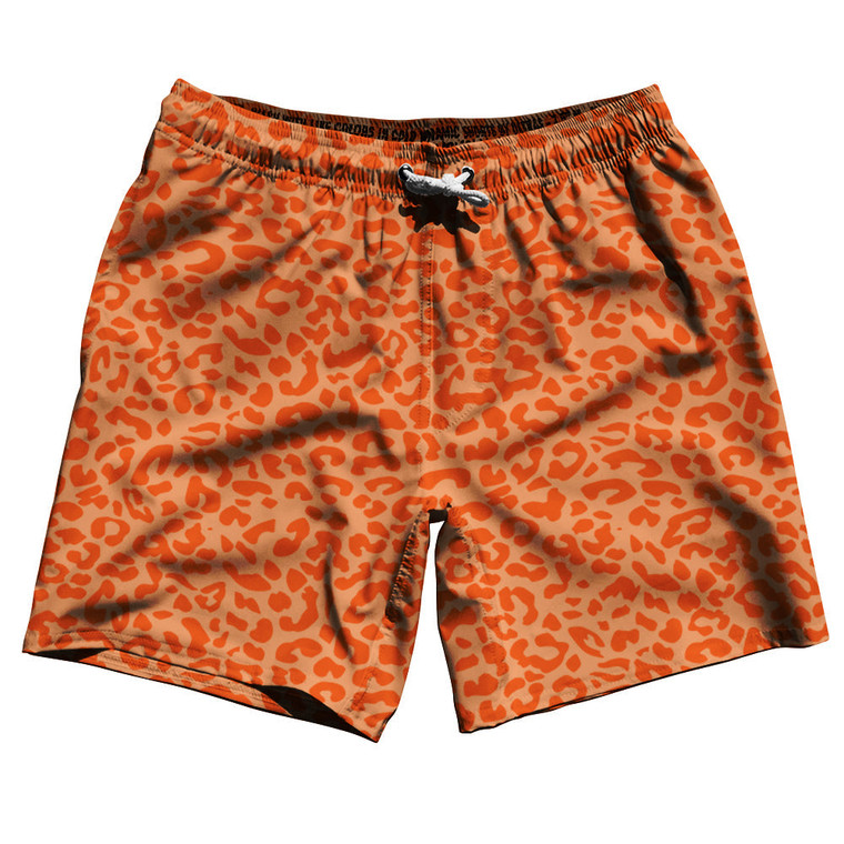 Cheetah Two Tone Light Orange Swim Shorts 7" Made in USA - Light Orange