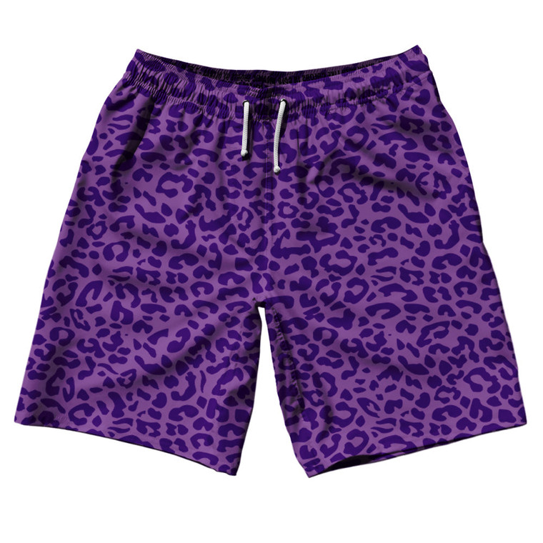 Cheetah Two Tone Light Purple 10" Swim Shorts Made in USA - Light Purple