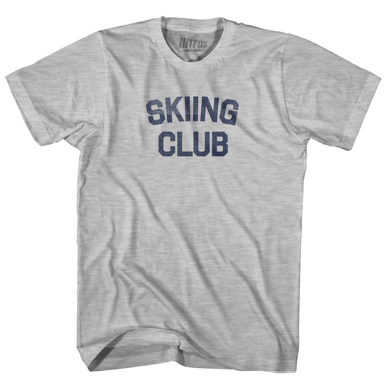 Skiing Club Adult Cotton T-shirt - Grey Heather