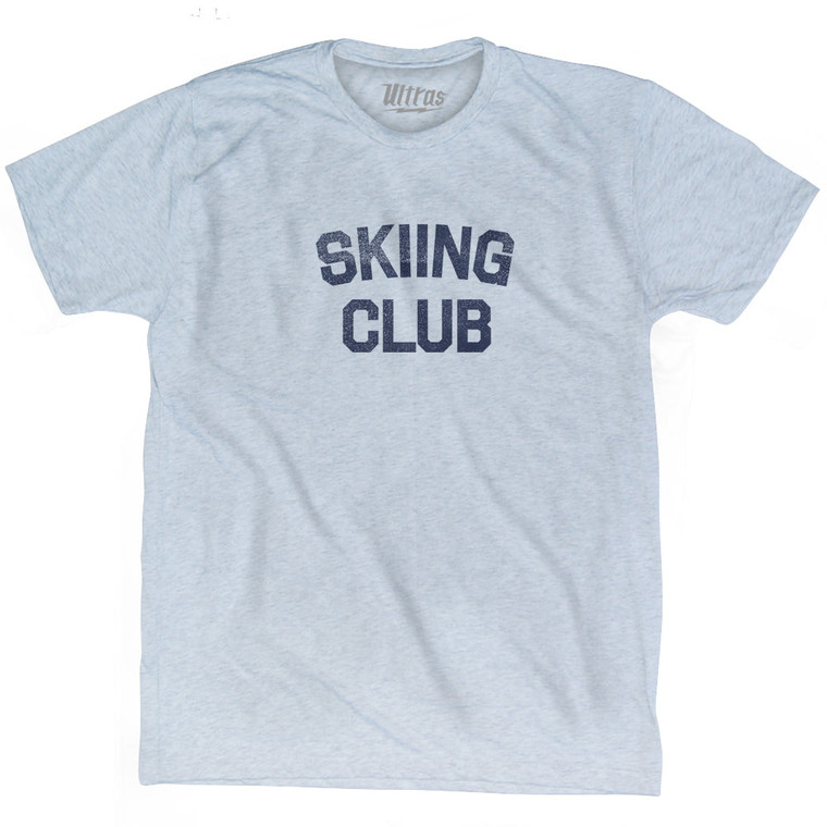 Skiing Club Adult Tri-Blend T-shirt - Athletic White