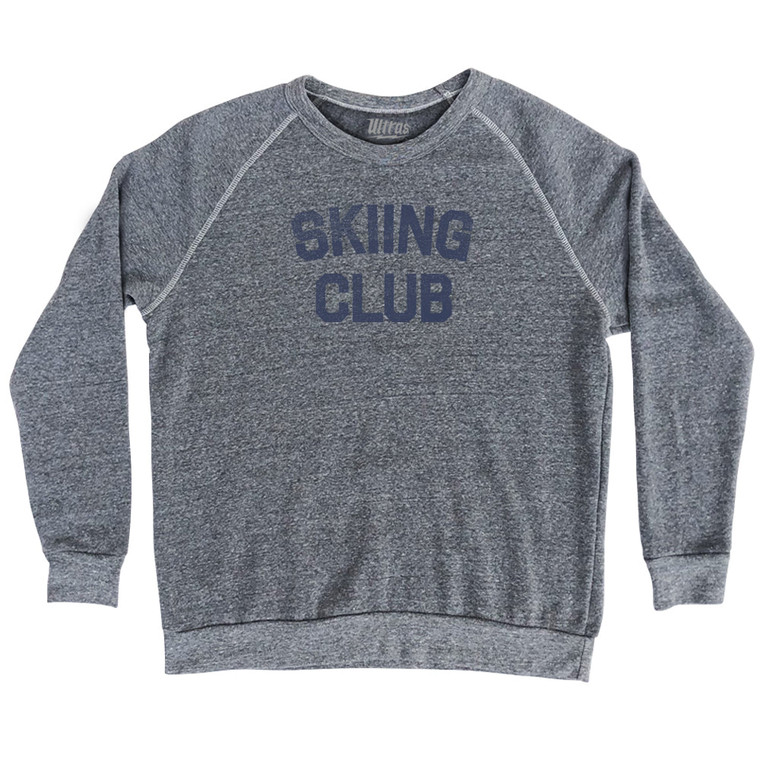 Skiing Club Adult Tri-Blend Sweatshirt - Athletic Grey