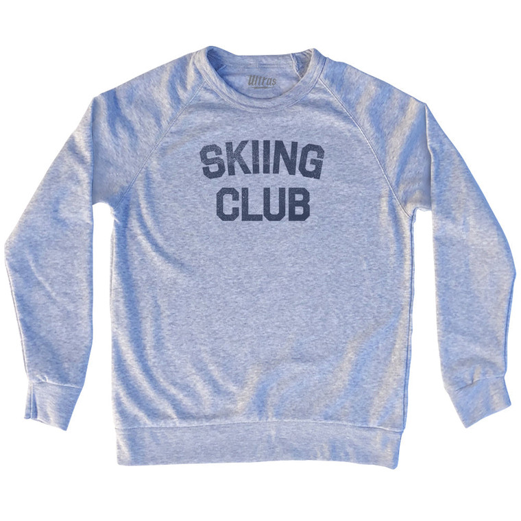 Skiing Club Adult Tri-Blend Sweatshirt - Heather Grey