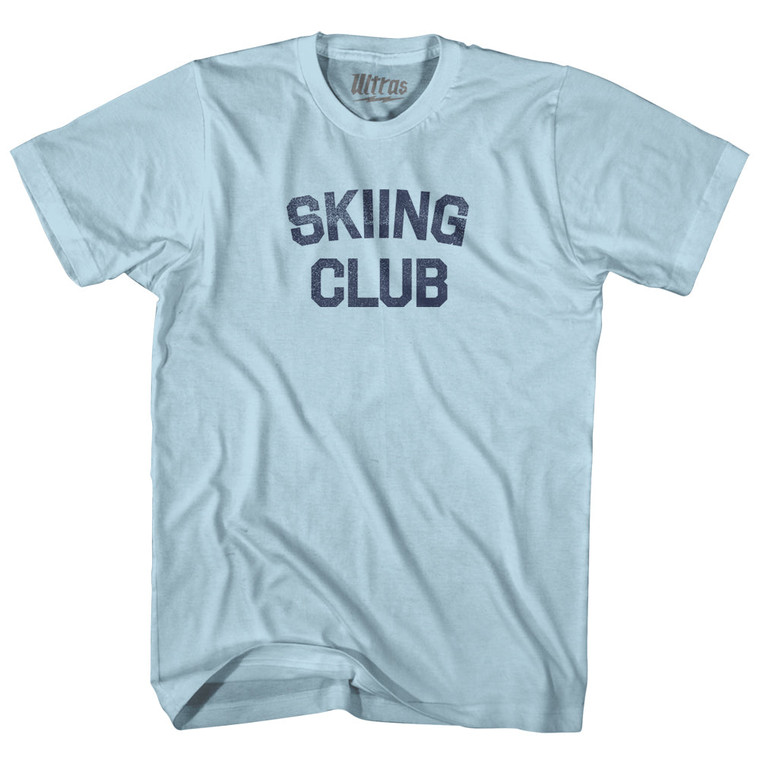 Skiing Club Adult Cotton T-shirt - Light Blue