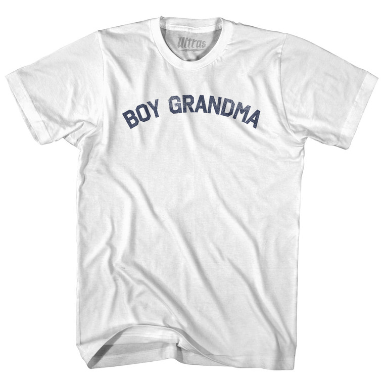 Boy Grandma Womens Cotton Junior Cut T-Shirt - White