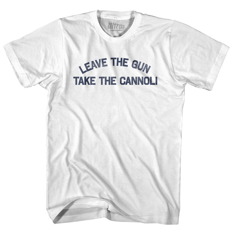 Leave The Gun Take The Cannoli Womens Cotton Junior Cut T-Shirt - White