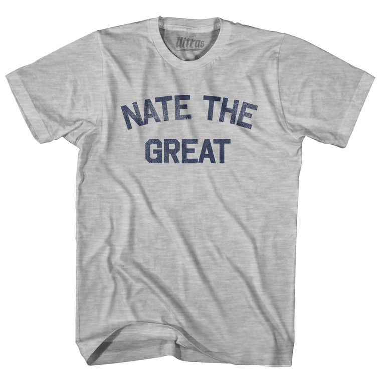 Nate The Great Womens Cotton Junior Cut T-Shirt - Grey Heather