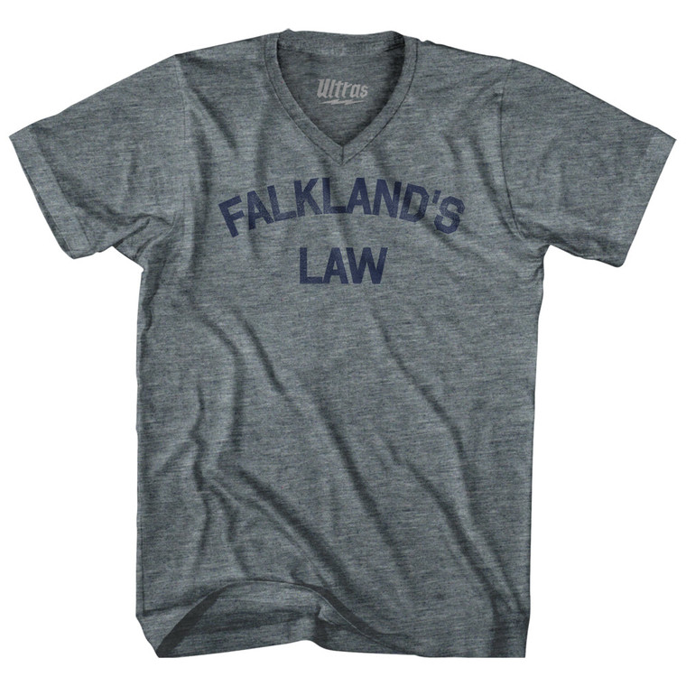 Falkland's Law Tri-Blend V-neck Womens Junior Cut T-shirt - Athletic Grey