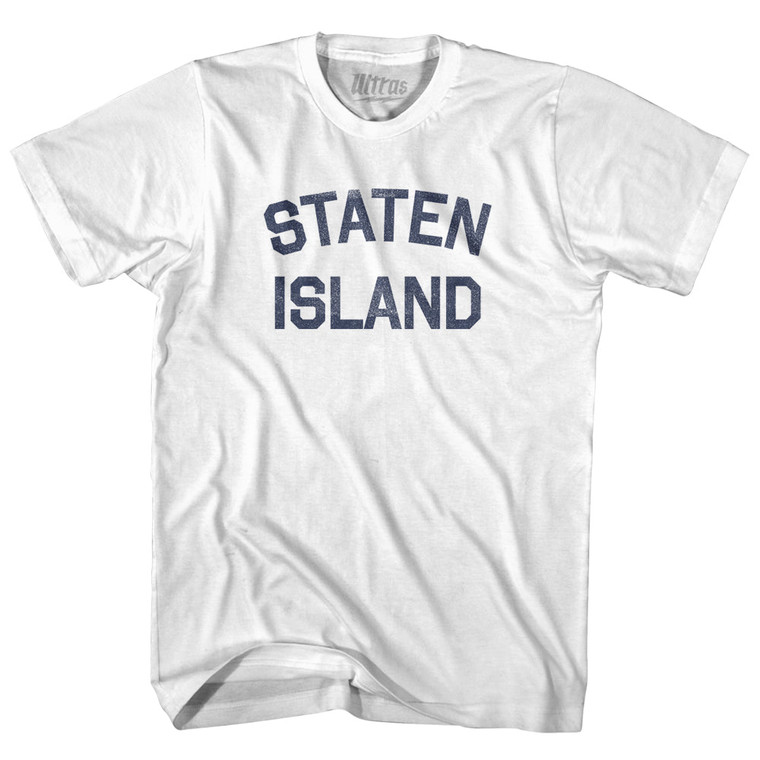 Staten Island Adult Cotton T-shirt - White