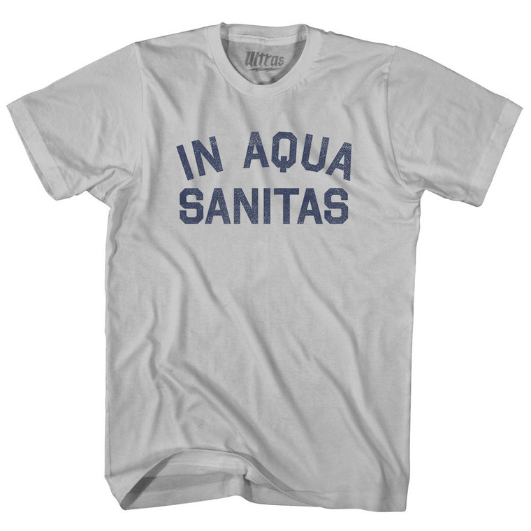 In Aqua Sanitas Adult Cotton T-shirt - Cool Grey