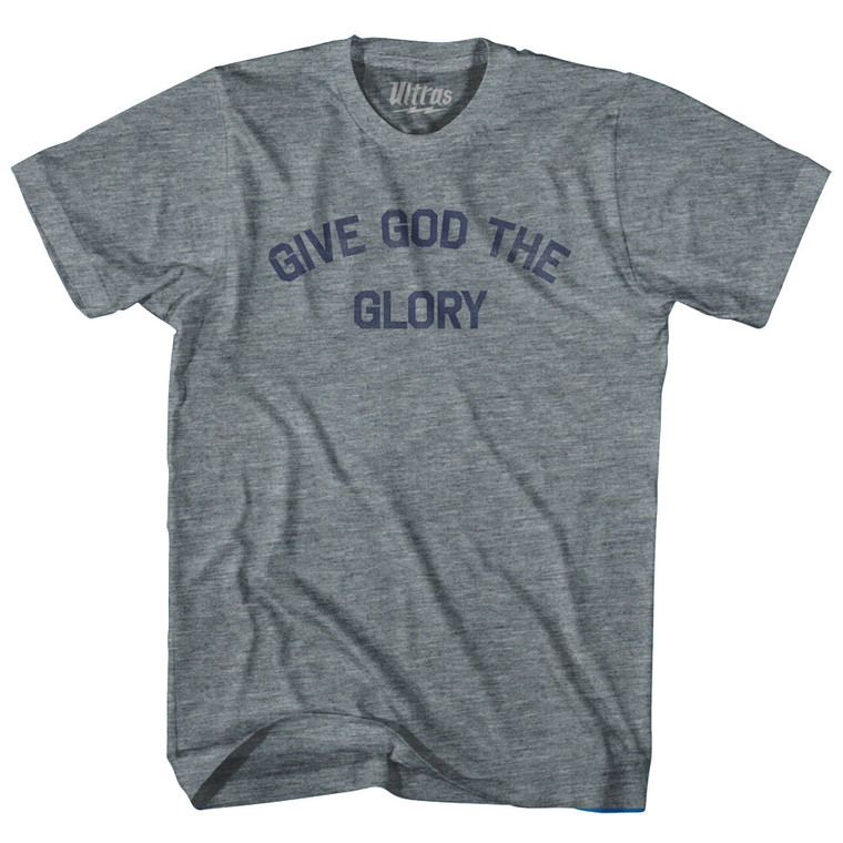 Give God The Glory Womens Tri-Blend Junior Cut T-Shirt - Athletic Grey