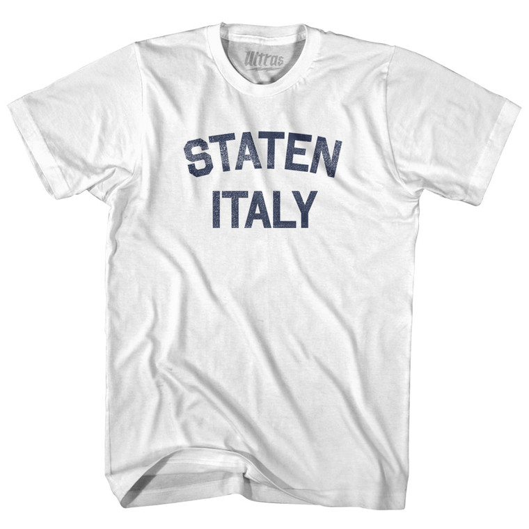Staten Italy Womens Cotton Junior Cut T-Shirt - White