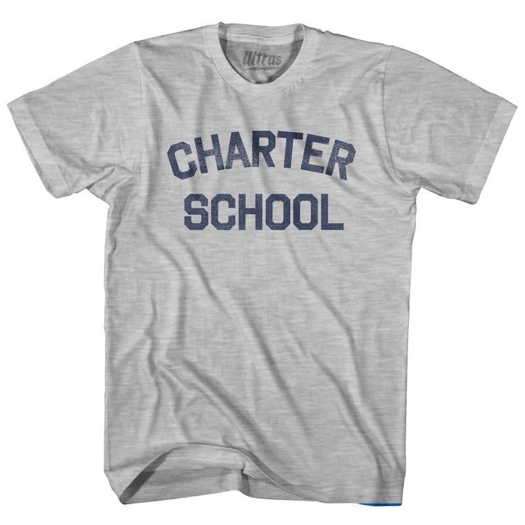 Charter School Womens Cotton Junior Cut T-Shirt - Grey Heather