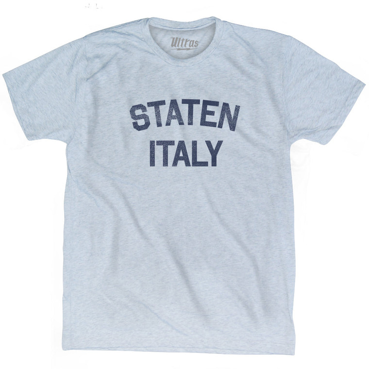 Staten Italy Adult Tri-Blend T-shirt - Athletic White