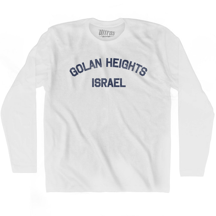 Golan Heights Israel Adult Cotton Long Sleeve T-shirt - White