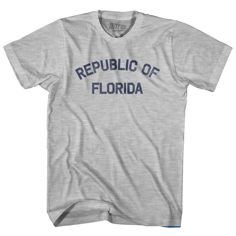 Republic Of Florida Womens Cotton Junior Cut T-Shirt - Grey Heather