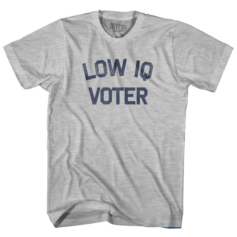 Low Iq Voter Womens Cotton Junior Cut T-Shirt - Grey Heather Low Iq Voter Womens Cotton Junior Cut T-Shirt - Grey Heather