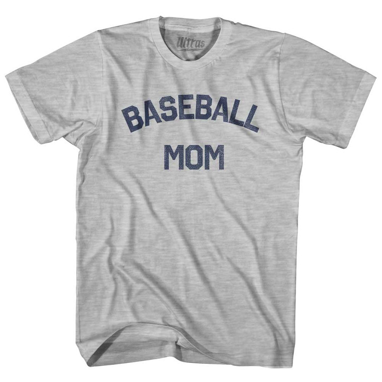 Baseball Mom Youth Cotton T-shirt - Grey Heather