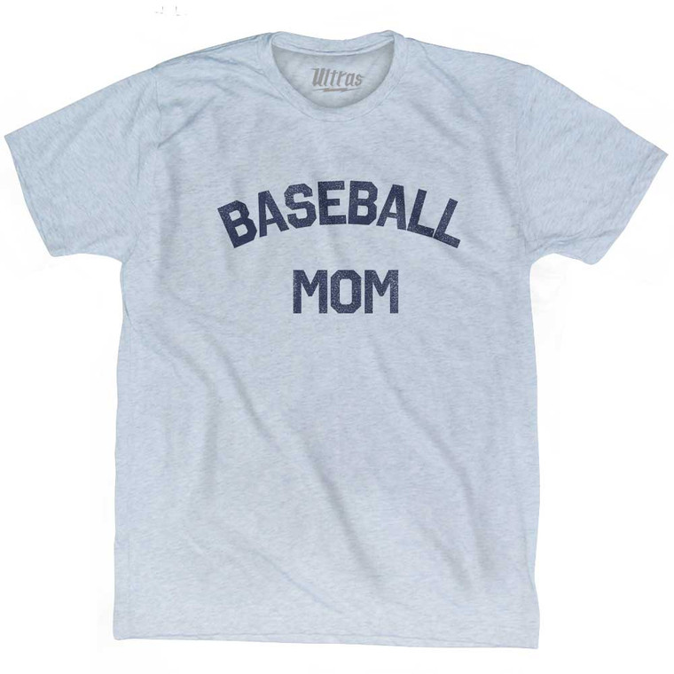 Baseball Mom Adult Tri-Blend T-shirt - Athletic White