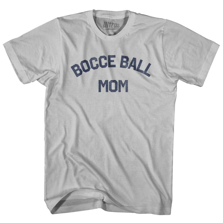 Bocce Ball Mom Adult Cotton T-shirt - Cool Grey