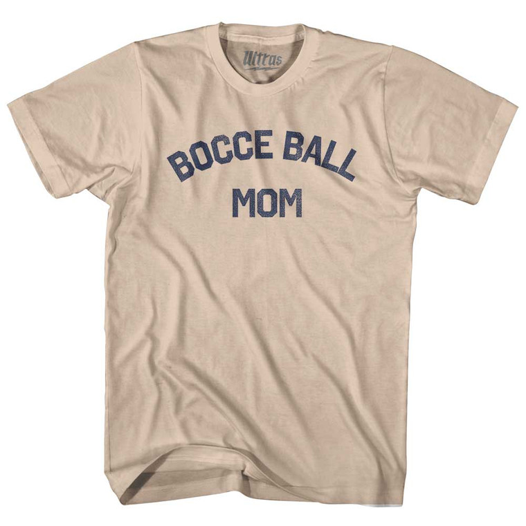 Bocce Ball Mom Adult Cotton T-shirt - Creme