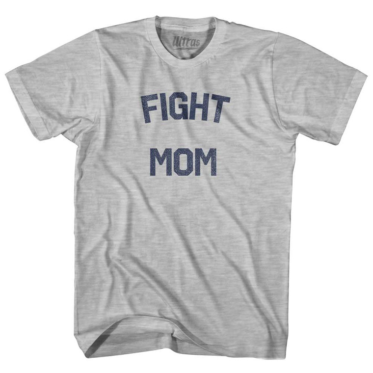 Fight Mom Womens Cotton Junior Cut T-Shirt - Grey Heather