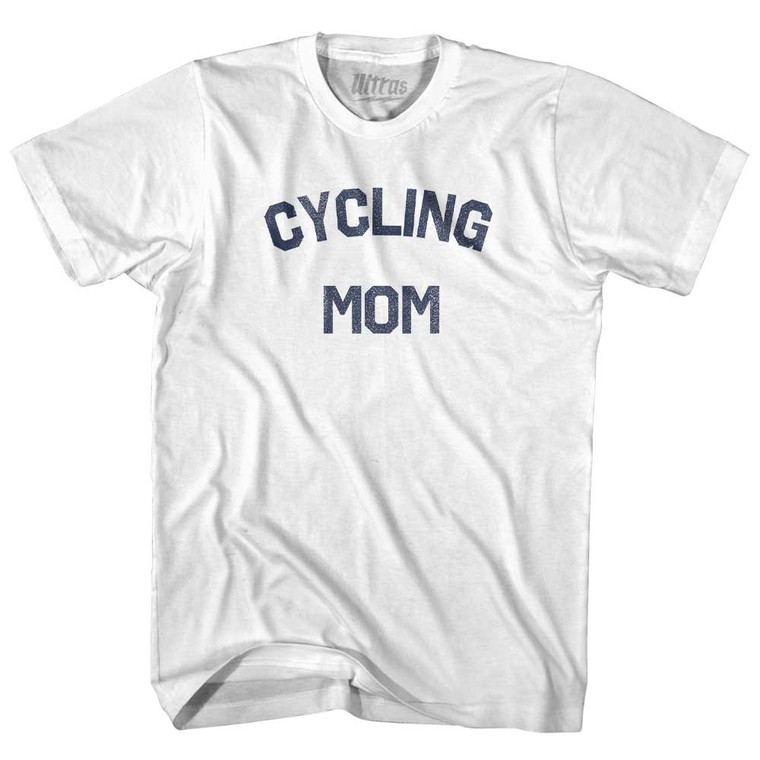 Cycling Mom Adult Cotton T-shirt - White