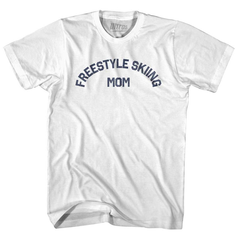 Freestyle Skiing Mom Youth Cotton T-shirt - White