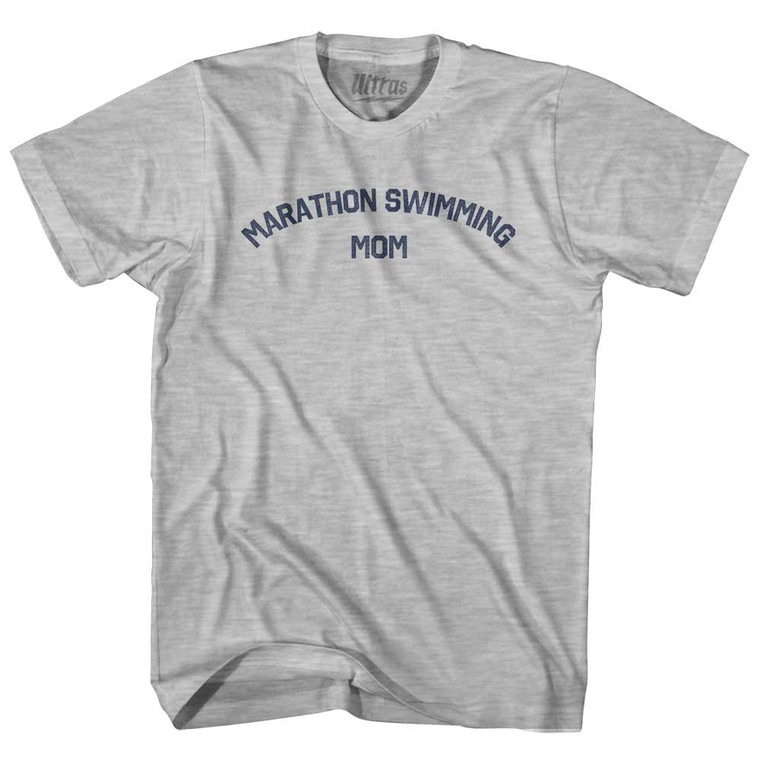 Marathon Swimming Mom Youth Cotton T-shirt - Grey Heather
