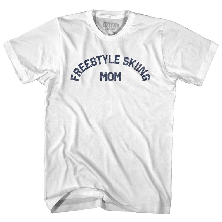 Freestyle Skiing Mom Adult Cotton T-shirt - White