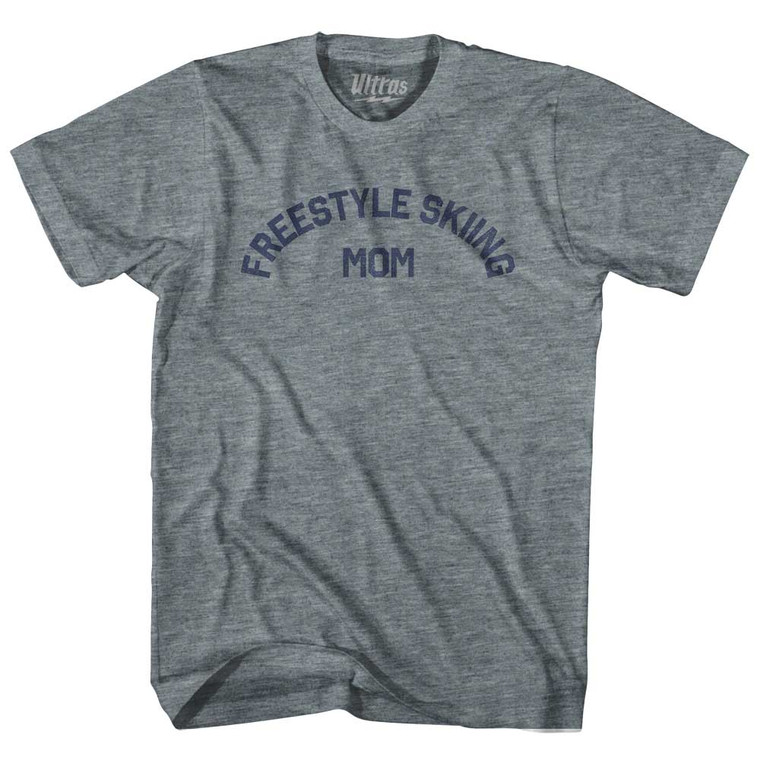 Freestyle Skiing Mom Womens Tri-Blend Junior Cut T-Shirt - Athletic Grey