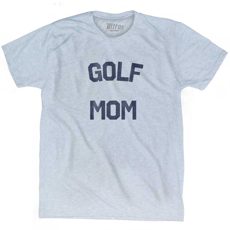 Golf Mom Adult Tri-Blend T-shirt - Athletic White