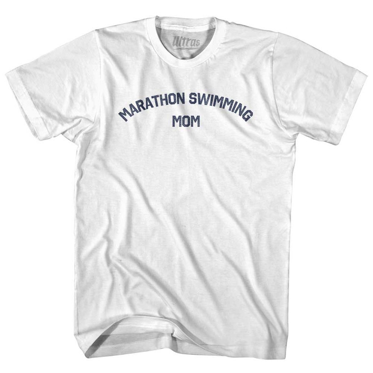 Marathon Swimming Mom Youth Cotton T-shirt - White