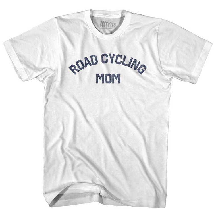 Road Cycling Mom Youth Cotton T-shirt - White