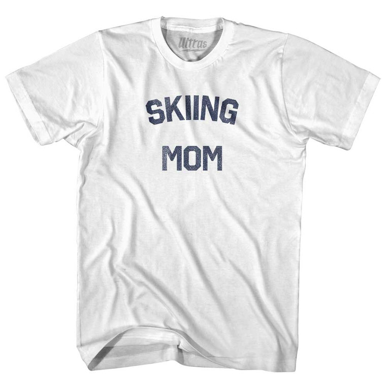 Skiing Mom Youth Cotton T-shirt - White
