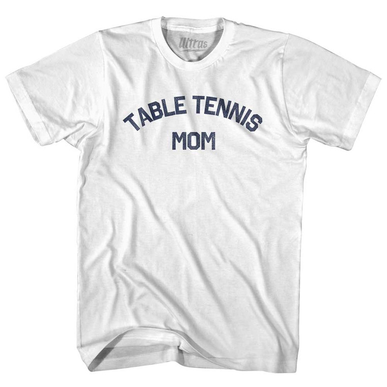 Table Tennis Mom Womens Cotton Junior Cut T-Shirt - White