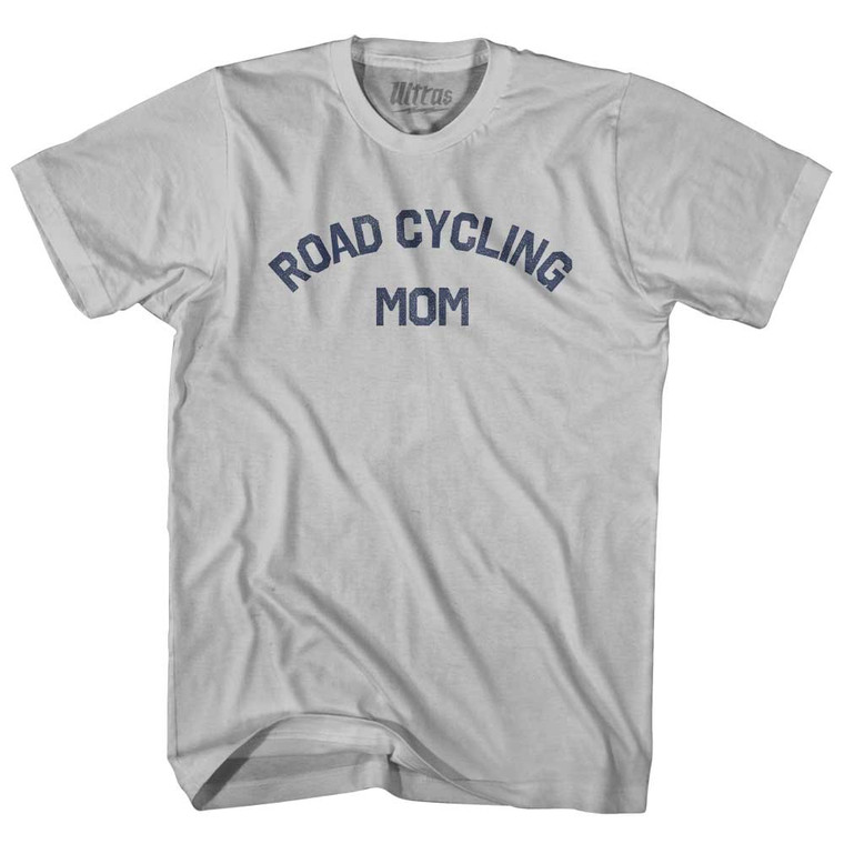 Road Cycling Mom Adult Cotton T-shirt - Cool Grey