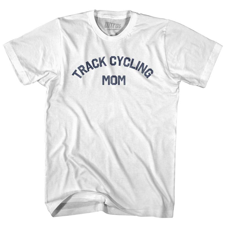 Track Cycling Mom Womens Cotton Junior Cut T-Shirt - White