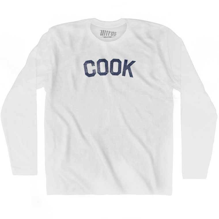 COOK Adult Cotton Long Sleeve T-shirt - White