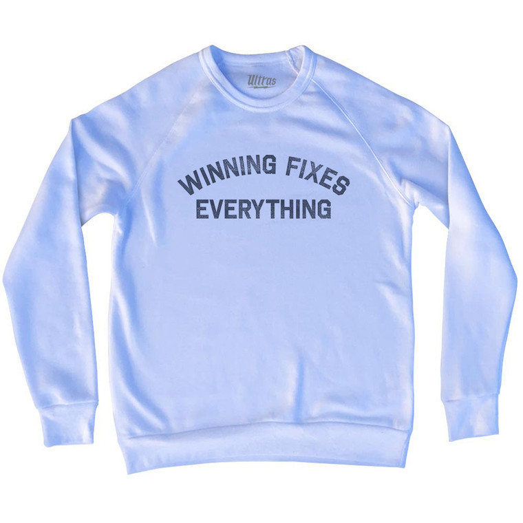 Winning Fixes Everything Adult Tri-Blend Sweatshirt - White
